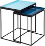 Sunfield bijzettafel set van 2 bijzettafels Hoogte 45 cm Strakke tafellamp Decoratieve Copenhagen salontafel Zwart Blauw - Thumbnail 1