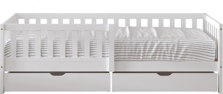 Sunny Isa Kinderbed – Met 2 Opberglades – Kinderbed met Uitvalbeveiliging 206 x 98 cm – Peuterbed Meisjes en Jongens – FSC 100% Hout – Met Lattenbodem Exclusief Matras – Wit - Foto 2