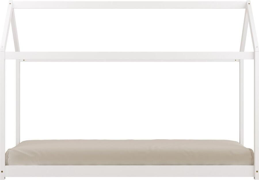 Sunny Zoey Bedhuisje – Kinderbed 206 x 98 x 154 cm – Peuterbed Meisjes en Jongens – FSC 100% Hout – Huisbed 90x200 Met Lattenbodem Exclusief Matras – Wit - Foto 2