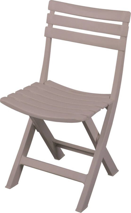 Sunnydays Klapstoel voor buiten binnen beige 41 x 79 cm stevig kunststof Bijzet stoelen
