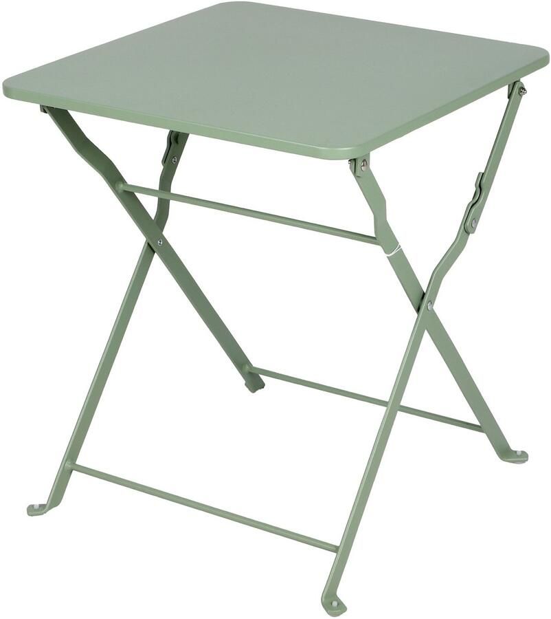 Sunnydays Tuin bijzettafeltje inklapbaar groen metaal 40 x 40 x 45 cm vierkant koffietafel tuinset lage tafel opvouwbaar