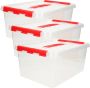 Sunware Q-Line Opbergboxen 15 liter 40 x 30 x 18 cm Rood 4 Boxen - Thumbnail 1