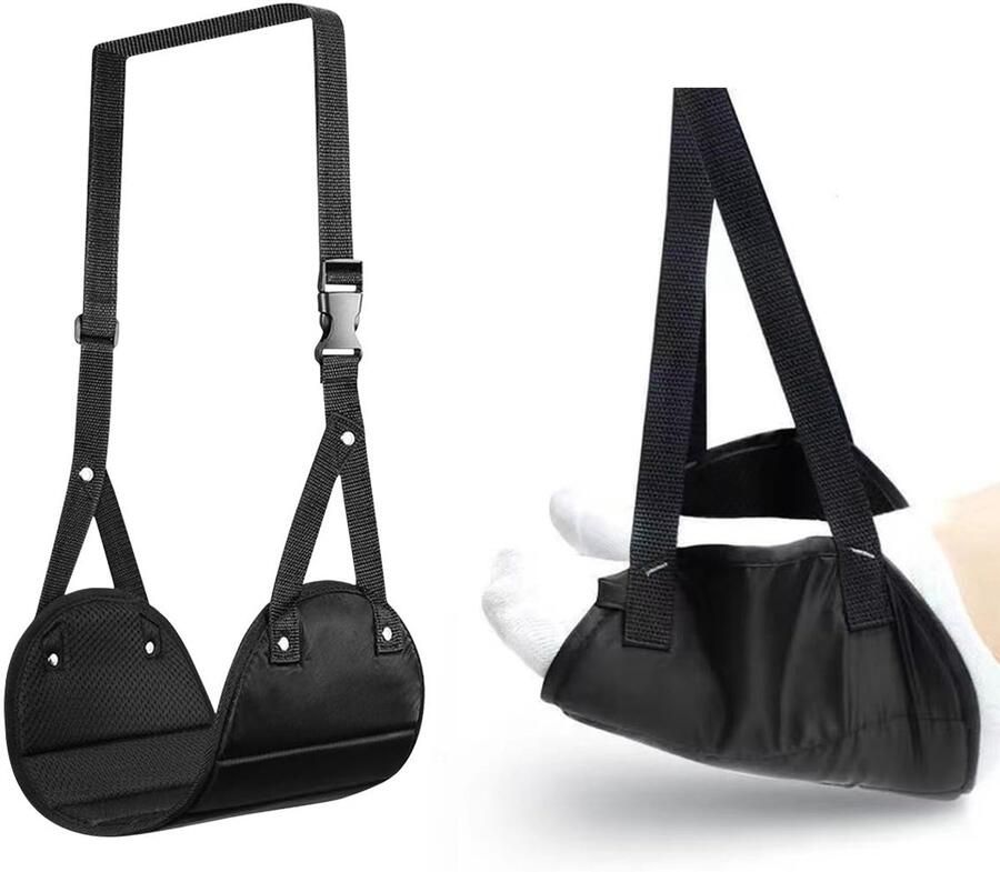 SUNXBUK 2-pack vliegtuigvoetsteun hangende voetenbank reisaccessoires in hoogte verstelbaar comfortabel en praktisch geschikt voor reizen lange afstanden en kantoorwerk