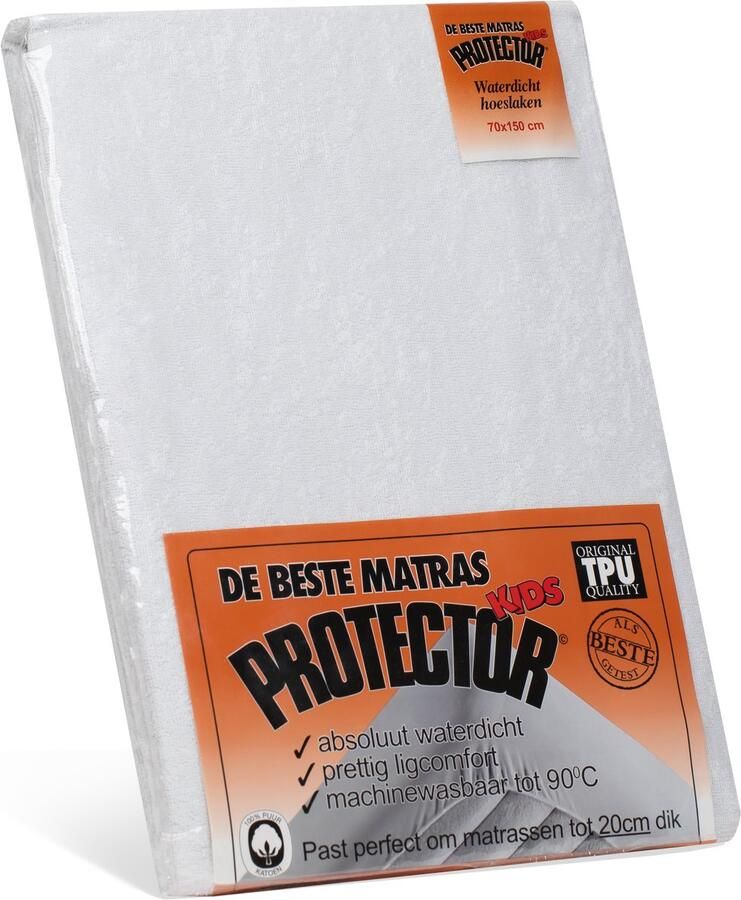 Superieur Protector KIDS Waterdichte Matras Beschermer tot 20cm dik Incontinentie matrasbeschermer Perfecte pasvorm voor ledikant Absoluut waterdicht en Kraakvrij Hoeslakenbadstof Matrasbeschermhoezen Matrasbeschermer 70x150cm kids