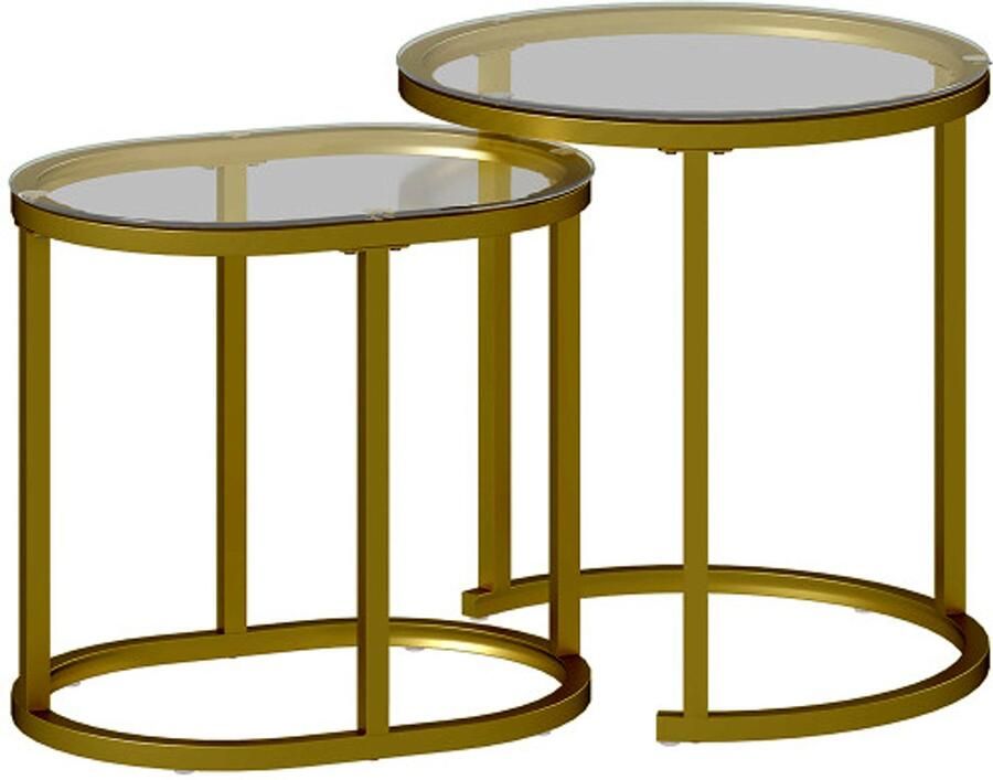 Superonlinebolt.hu Salontafel ca. 2 sets stapelbare bijzettafels met stalen frame salontafel woonkamer slaapkamer goud