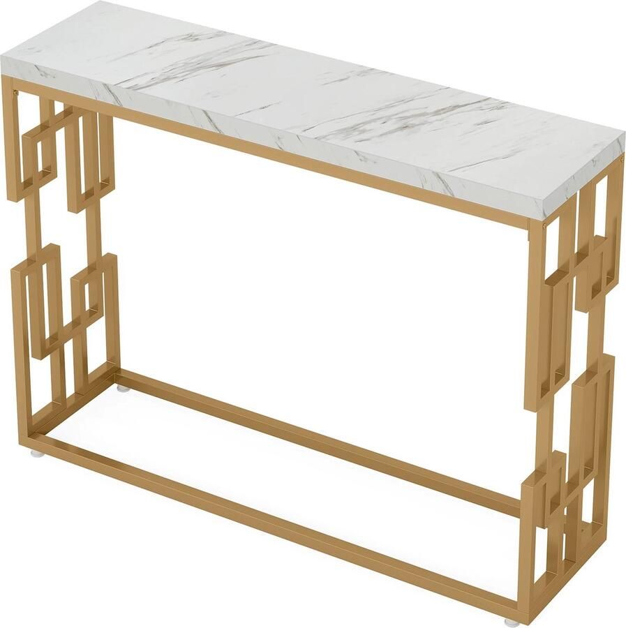 SureDeal Depot SureDeal Consoletafel Huiskamer Luxe Goud 108x30x80cm Bijzettafel Wandtafel Design Gangkast Kast