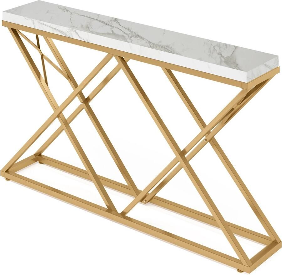 SureDeal Depot SureDeal Consoletafel Huiskamer Luxe Goud 140x30x91 5 cm Bijzettafel Wandtafel Design Gangkast Kast