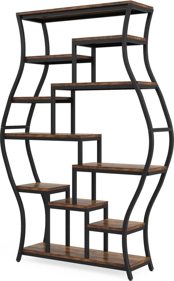 SureDeal Depot SureDeal Design Kast Huiskamer Luxe Boekenkast Hout 133x29x180cm Kast Binnen Kasten