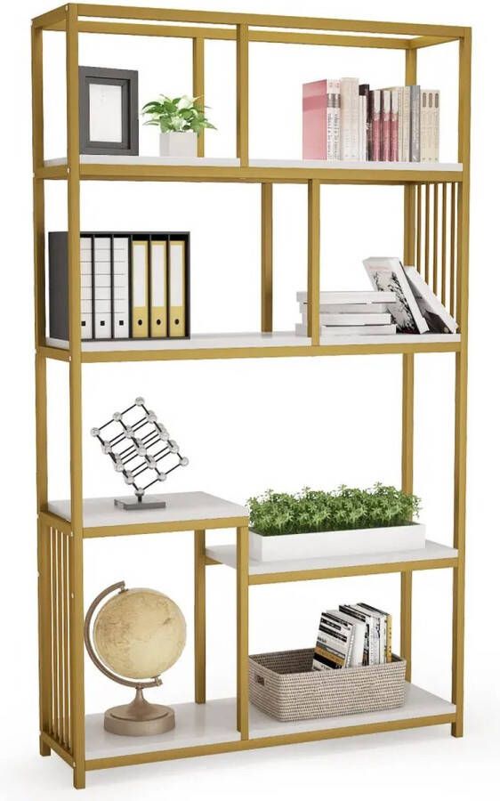 SureDeal Depot SureDeal Kast Huiskamer Luxe Boekenkast Goud 100x30x180cm Design Kast Binnen Kasten - Foto 2