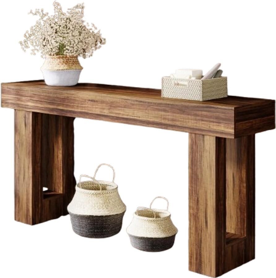 Suredeal Consoletafel 160 cm – MDF Hout – Rustic Brown – Smalle Tafel Hal Entree – Boerderijstijl – 35×160×85 cm (D×B×H) – Retro Design Zonder Opbergruimte