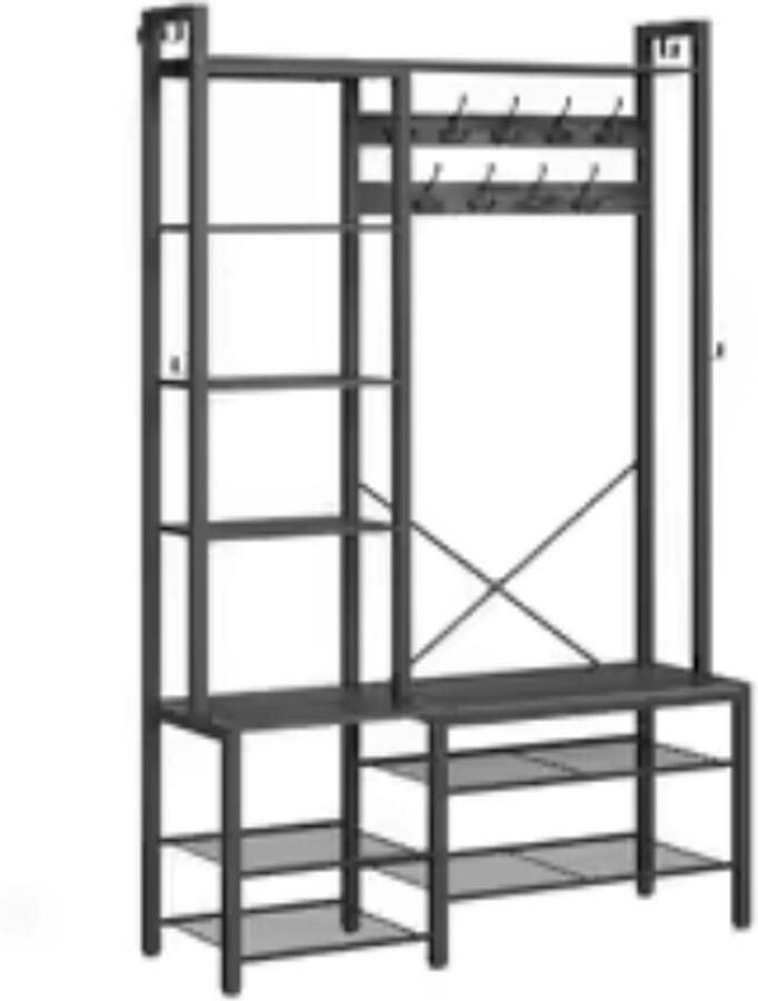 Suredeal Kapstok Kledingkast Zwart Voor Hal & Entree Vrijstaand Montage Nodig Modernee vormgeving