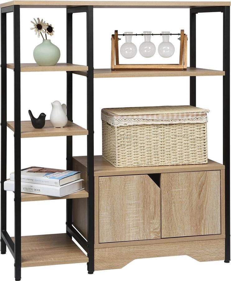 Suredeal Kast Boekenkast Huiskamer Hout 80x35x97 cm Design Kast Binnen Kasten