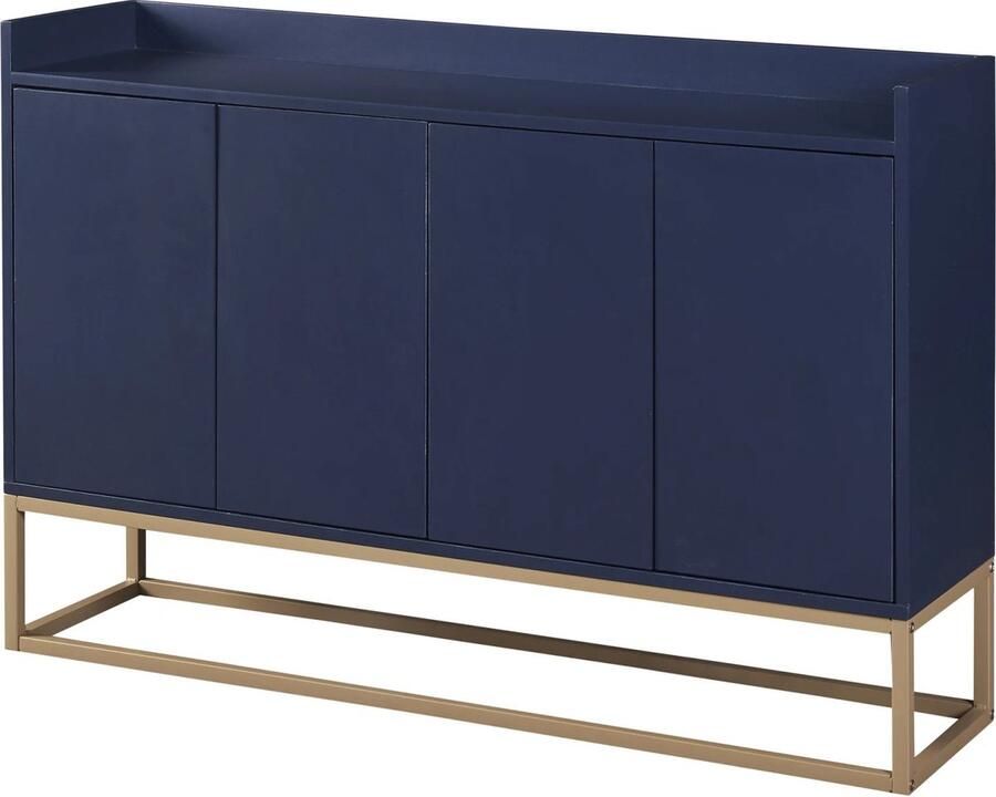Suredeal Kast Huiskamer Dressoir Donkerblauw 120×30×80 cm Buffetkast Design Kast Keuken Woonkamer