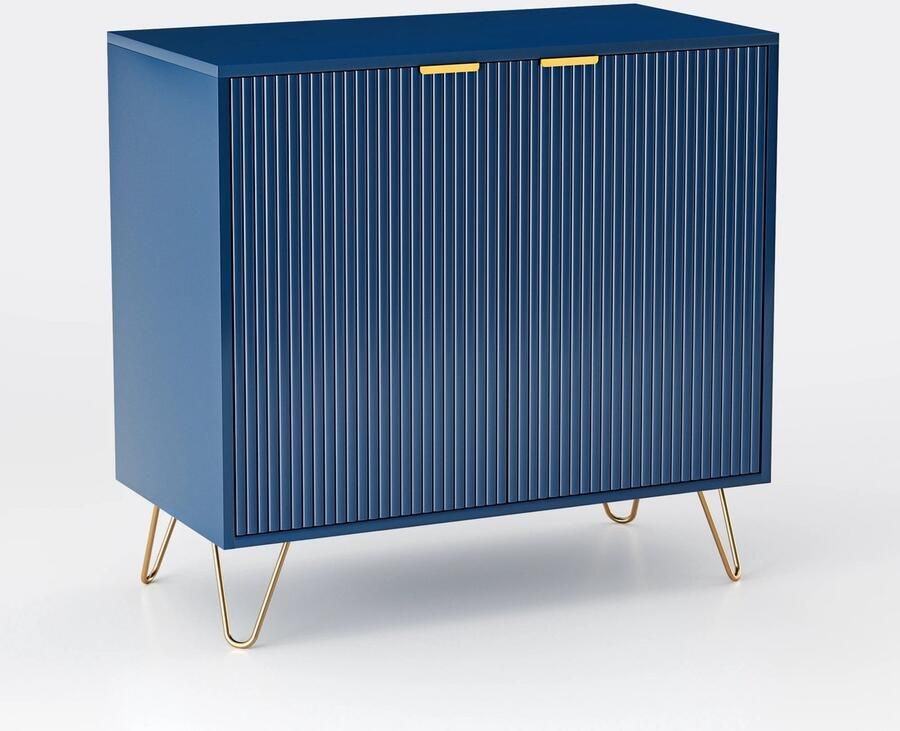 Suredeal Ladekast 2 laden MDF & Spaanplaat Donkerblauw Marokkaanse stijl