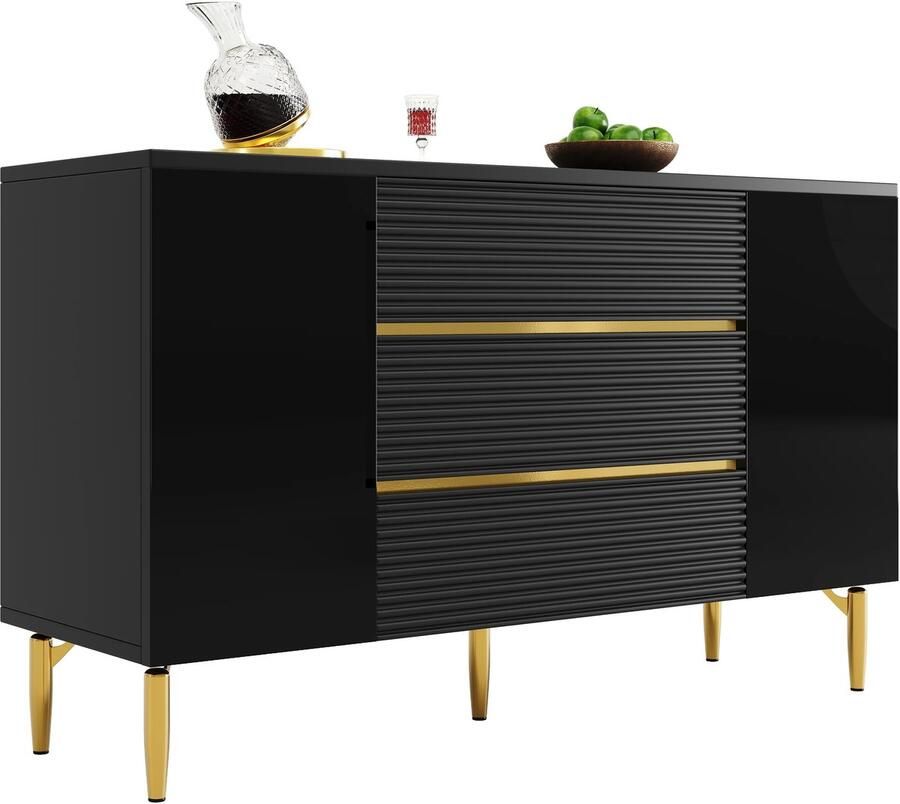 Suredeal Ladekast 3 Laden MDF 120x40x73 cm Moderne Grijs Veilig & Stabiel Geschikt voor Slaapkamer Woonkamer Eetkamer