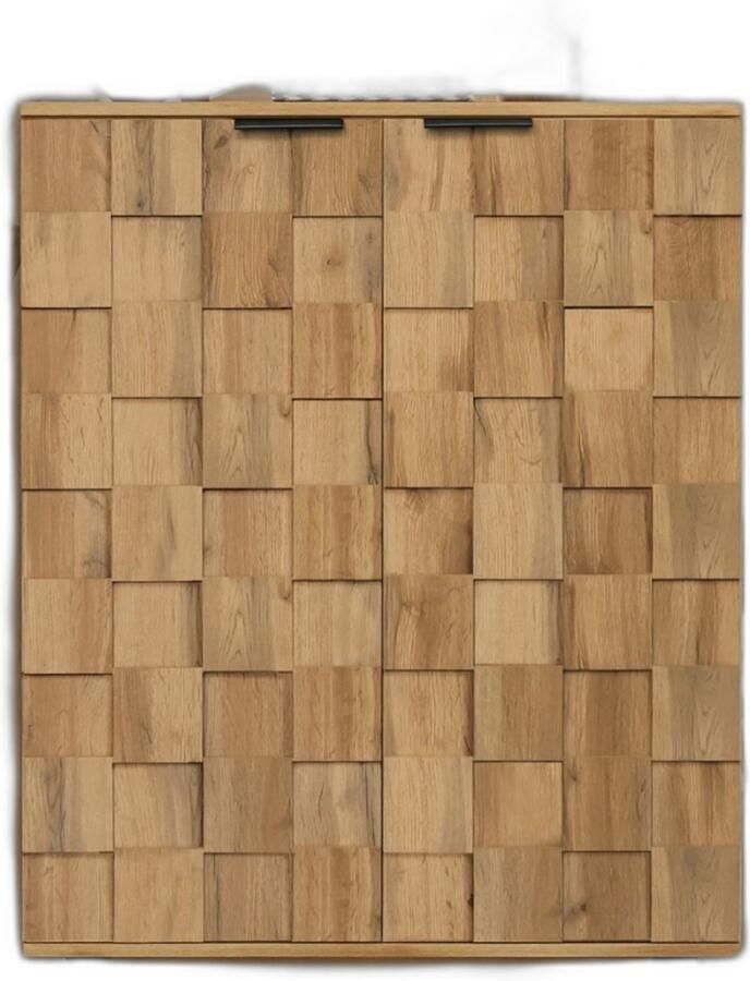 Suredeal Schoenenkast met 4 Vakken – Modern Design – Houtlook Zwart – Staande Kast voor Hal Slaapkamer – Met Handgrepen – Voor Woonkamer of Entree