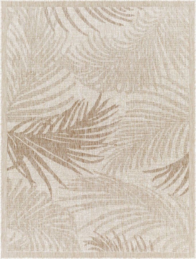Surya Buitenkleed Balkon Terras Keuken Jute Look Skandi Tropisch Ontwerp Tapijt VANESSA Bruin Beige 160x213 cm