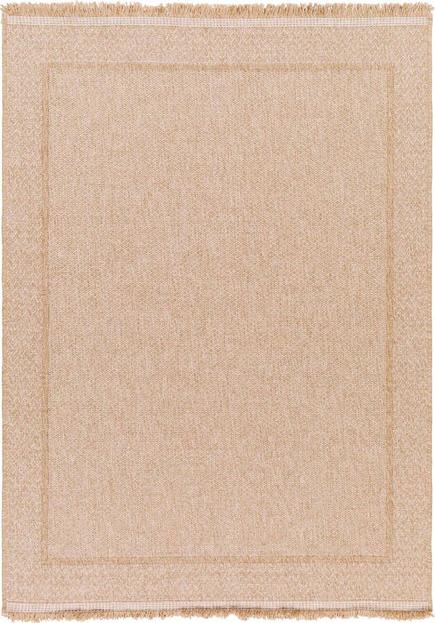 Surya Buitenkleed Balkon Terras Keuken Jute Look vloerkleed NIKKI Bruin Beige 120x170 cm
