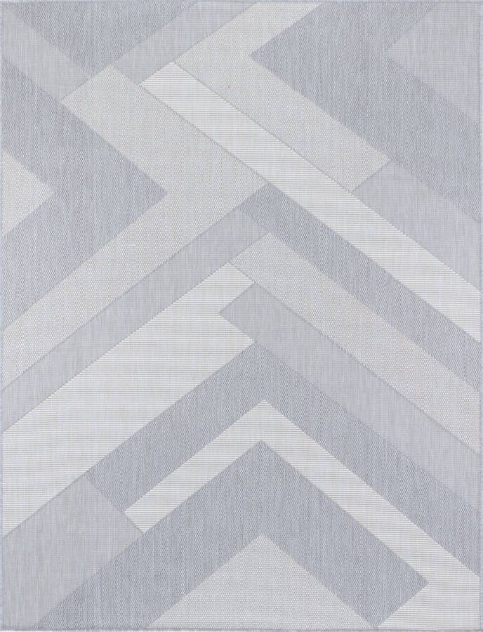 Surya Buitenkleed Balkon Terras Keuken Skandi Hygge vloerkleed ABBY Grijs Ivoor 120x170 cm - Foto 2