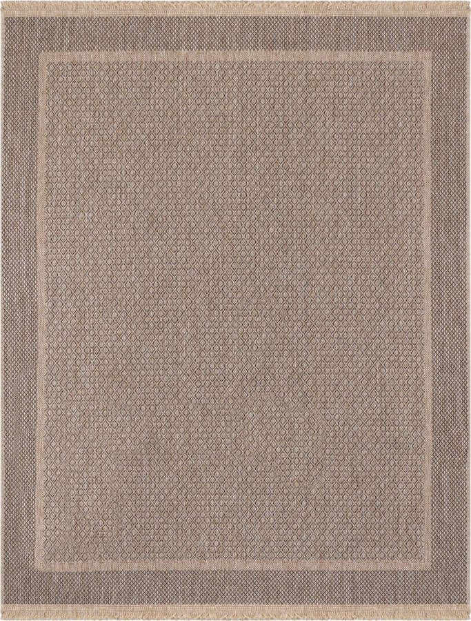 Surya Buitenkleed Balkon Terras Keuken Jute-Look Tapijt PENNY Beige Zwart 160x213 cm - Foto 2