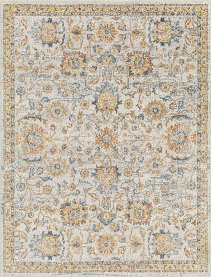 Surya Vloerkleed Woonkamer Slaapkamer Afwasbaar Vintage Tapijt ESTHER Grijs Geel 160x213 cm - Foto 2