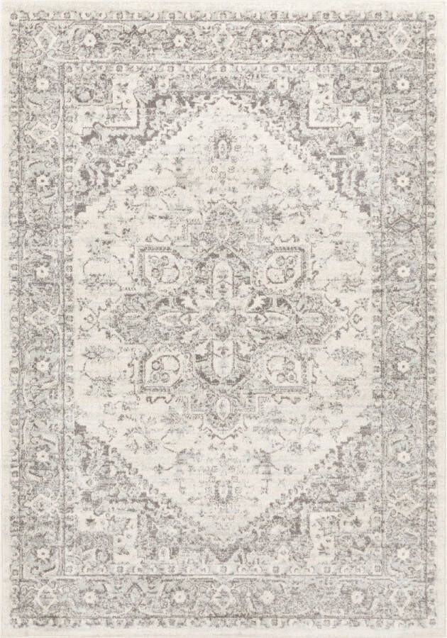 Surya Vloerkleed Woonkamer Slaapkamer Vintage Oosters vloerkleed FARAH Grijs Beige 160x220 cm - Foto 2
