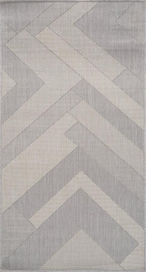 Surya Buitenkleed Balkon Terras Keuken Modern Scandinavisch Tapijt ABBY Grijs Ivoor 80x150 cm