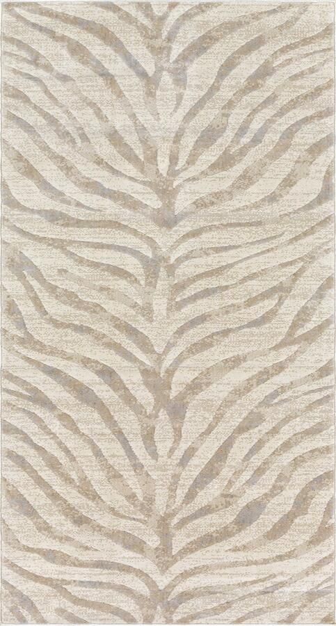 Surya Vloerkleed Woonkamer Slaapkamer Boho Zebra Tapijt CYBELE Grijs Beige 80x150 cm