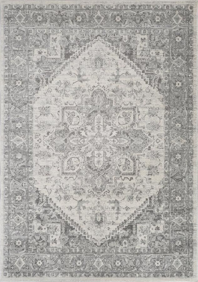 Surya FARAH Vintage oosters tapijt Grijs wit