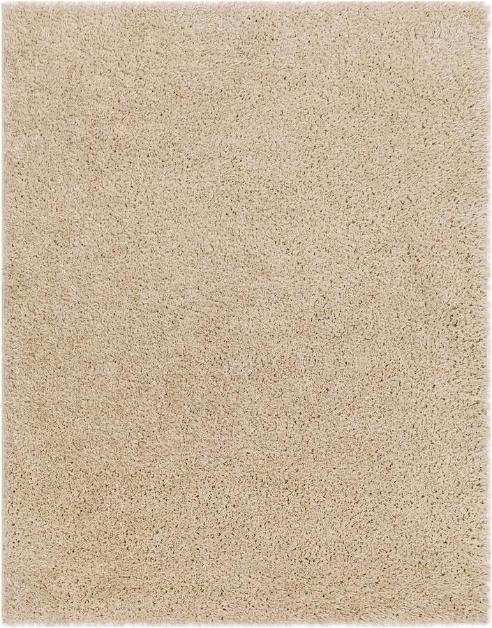 Surya Vloerkleed Woonkamer Slaapkamer Hoogpolig Shaggy Chic Effen vloerkleed Soso Effen Beige 160x213 cm