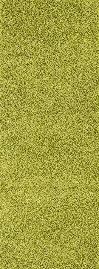 Surya Vloerkleed Woonkamer Slaapkamer Hoogpolig Shaggy Chic Loper Gang LILLY Effen Groen 80x220 cm - Foto 2