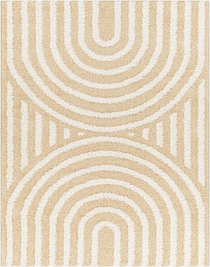 Surya MARAVA – Zacht Hoogpolig Shaggy Tapijt – Modern – Geel wit