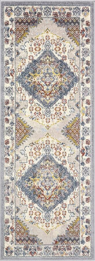 Surya Vloerkleed Hal- Slaapkamer Vintage Oosters Loper Gang JADE Meerkleurig Bruin 80x220 cm