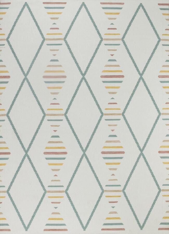 Surya Buitenkleed Balkon Terras Keuken Modern Abstract Tapijt TIARA Meerkleurig MosterdGeel 200x275 cm