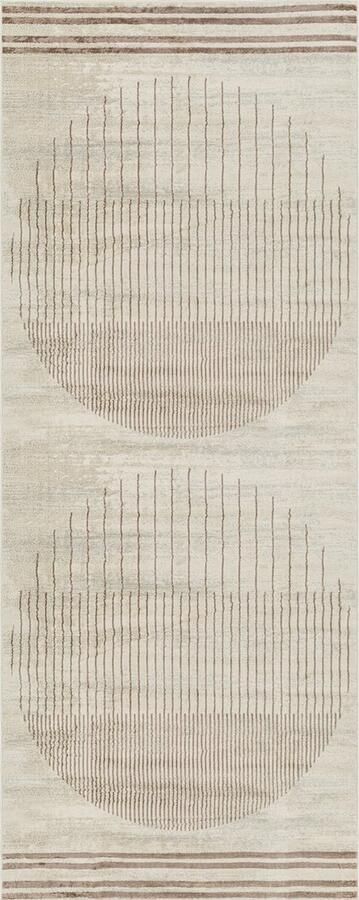 Surya Vloerkleed Hal- Slaapkamer Modern Scandinavisch Loper Gang ENSO Bruin Ivoor 80x220 cm