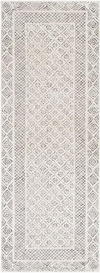 Surya Vloerkleed Hal- Slaapkamer Scandinavisch Boho Tapijt AMBRE Grijs Beige 80x220 cm