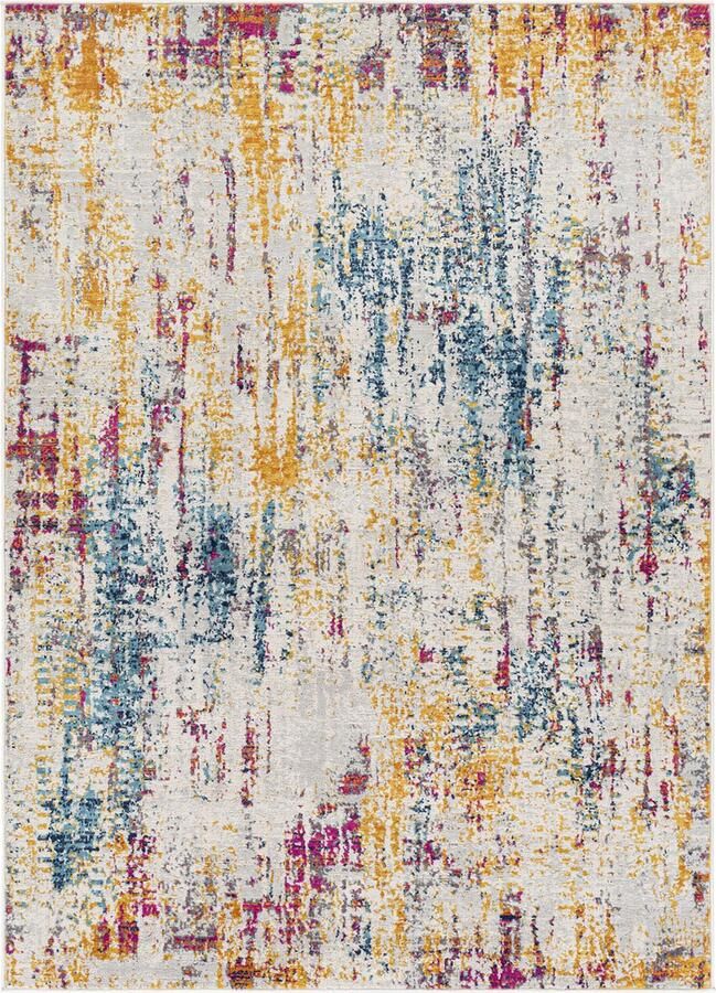 Surya Vloerkleed Woonkamer Slaapkamer Modern Abstract Tapijt ALANA Meerkleurig Beige 200x275 cm