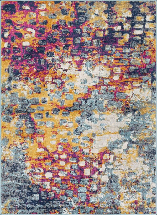 Surya Vloerkleed Woonkamer Slaapkamer Modern Abstract Tapijt AMAYA Meerkleurig Oranje 200x275 cm