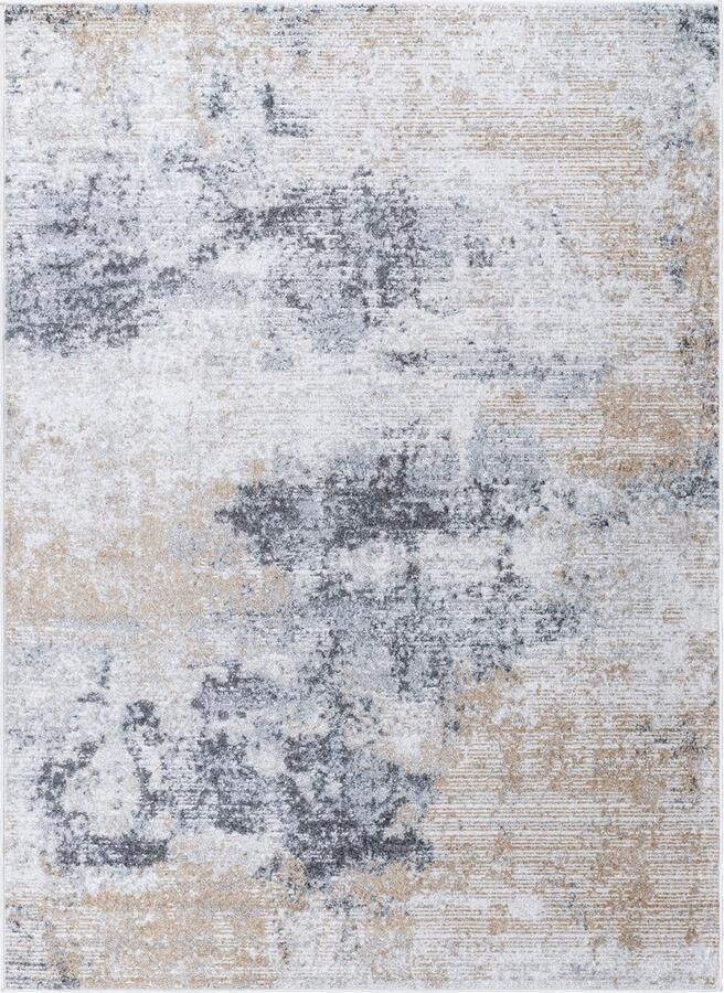 Surya Vloerkleed Woonkamer Slaapkamer Modern Abstract Tapijt EDITH Grijs Beige 200x275 cm