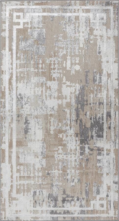 Surya Vloerkleed Woonkamer Slaapkamer Modern Abstract Tapijt MARTINA Beige Wit 80x150 cm