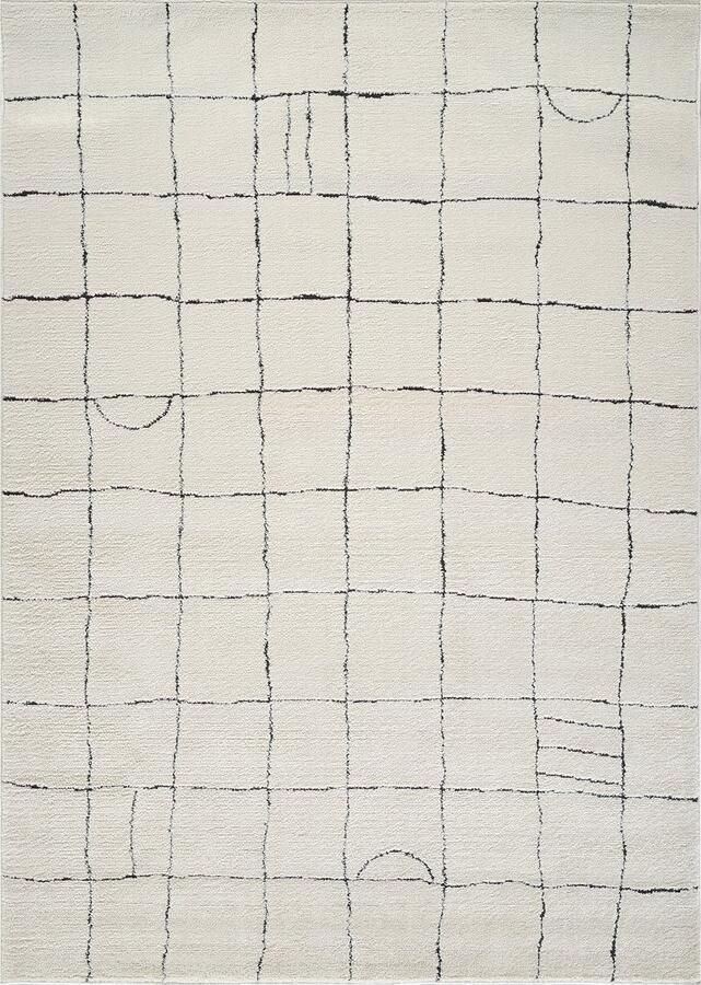 Surya Vloerkleed Woonkamer Slaapkamer Modern Scandinavisch Tapijt HOPE Ivoor Antraciet 200x275 cm