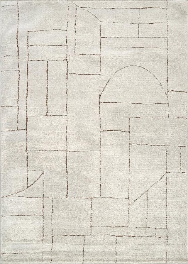 Surya Vloerkleed Woonkamer Slaapkamer Modern Scandinavisch Tapijt LISA Ivoor Terracotta 200x275 cm