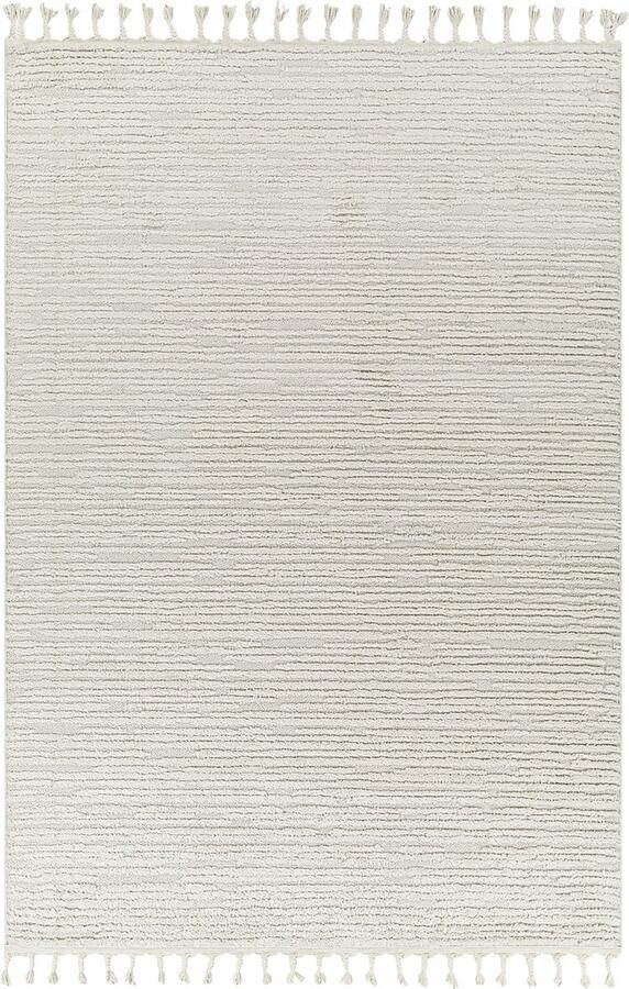 Surya Vloerkleed Woonkamer Slaapkamer Scandinavisch Boho Tapijt TATUM LichtGrijs Ivoor 160x213 cm