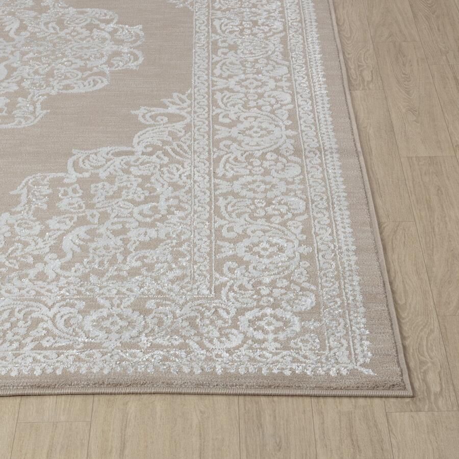 Surya Vloerkleed Hal- en SlaapKamer Vintage Oosters Loper Gang ELIN Beige Wit 80x150 cm