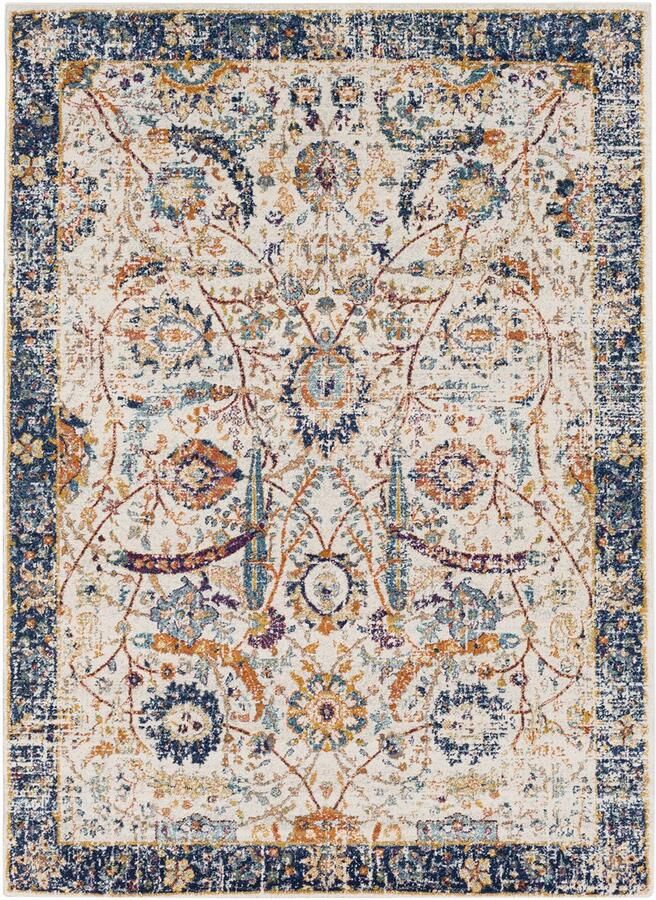Surya Vloerkleed Woonkamer Slaapkamer Vintage Oosters Tapijt KUSH Blauw Beige 160x220 cm