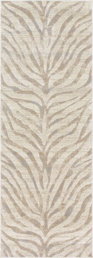 Surya Vloerkleed Hal- en SlaapKamer Boho Zebra Loper Gang CYBELE Grijs Beige 80x220 cm - Foto 2