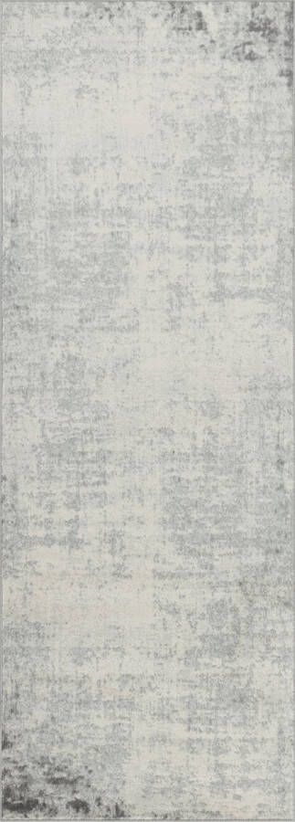 Surya Vloerkleed Woonkamer Slaapkamer Modern Abstract Loper Gang ALIX Wit Antraciet 80x220 cm