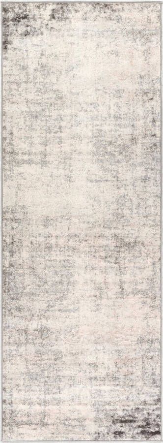 Surya Vloerkleed Woonkamer Slaapkamer Modern Abstract Loper Gang ALIX Wit Antraciet 80x220 cm - Foto 3