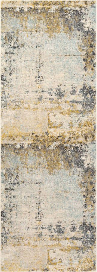 Surya Vloerkleed Woonkamer Slaapkamer Modern Abstract Loper Gang BELLATRIX Meerkleurig Blauw 80x220 cm