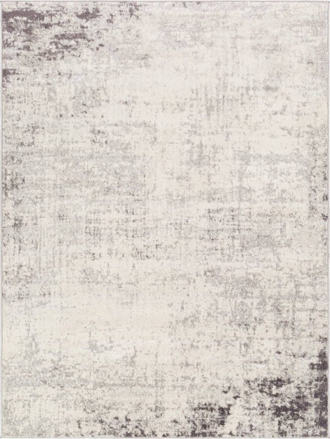 Surya Vloerkleed Woonkamer Slaapkamer Modern Abstract vloerkleed ALIX Wit Antraciet 140x200 cm - Foto 2